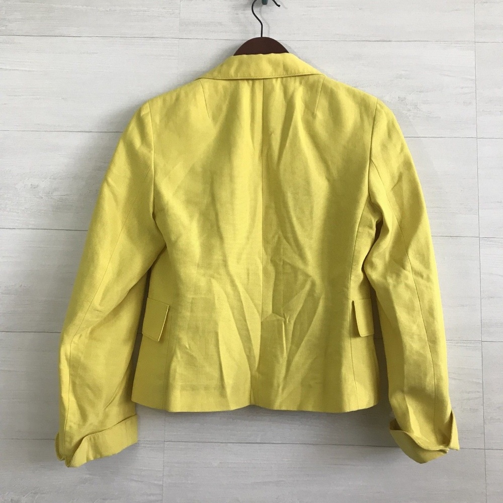 Akris Punto Yellow Linen Blend Blazer - Picture 7 of 8